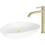 Baterie lavoar auriu mat - Pipă înaltă