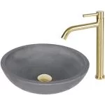 Baterie lavoar auriu mat - Pipă înaltă