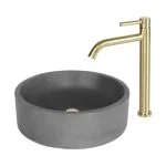 Baterie lavoar auriu mat - Pipă înaltă