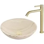 Baterie lavoar auriu mat - Pipă înaltă