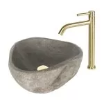 Baterie lavoar auriu mat - Pipă înaltă