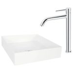 Baterie lavoar monocomandă înaltă crom