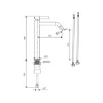Baterie lavoar monocomandă înaltă crom