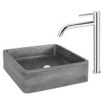 Baterie lavoar monocomandă înaltă crom