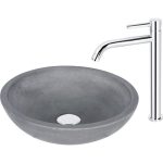 Baterie lavoar monocomandă înaltă crom