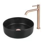 Baterie lavoar monocomandă înaltă cupru