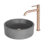 Baterie lavoar monocomandă înaltă cupru