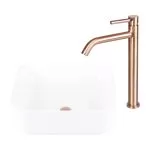 Baterie lavoar monocomandă înaltă cupru