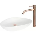 Baterie lavoar monocomandă înaltă cupru