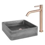 Baterie lavoar monocomandă înaltă cupru