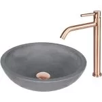 Baterie lavoar monocomandă înaltă cupru