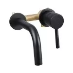 Baterie lavoar încastrată negru mat - Baie modernă