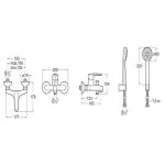 Baterie Cadă Roca Tossa - Monocomandă, Crom