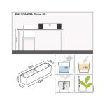 Jardinieră Lechuza Balconera - 79x19x19 cm Alb