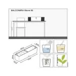 Jardinieră Lechuza Balconera - 79x19x19 cm Alb