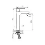 Baterie lavoar înaltă Ferro Geo - Crom