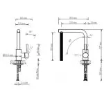 Baterie Bucătărie Monocomandă Lenz Olina Negru