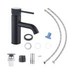 Baterie Lavoar Negru Mat KUDA - Push-Open