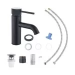 Baterie Lavoar Negru Mat KUDA - Push-Open