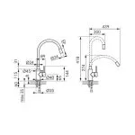 Baterie Bucătărie Flexibilă Negru - Ferro Zumba