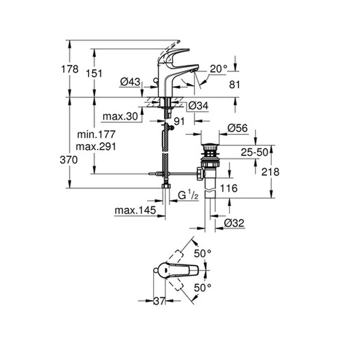 produs_GOD12274928_2.jpg Baterie Lavoar GROHE BauCurve - Crom