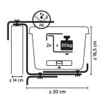 Suport Jardinieră Metalic, 24x16.5cm, Maro