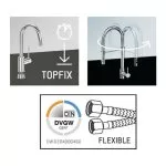 Baterie Bucătărie Avital Solona - Nichel Mat