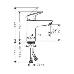 Baterie lavoar Hansgrohe Logis - Crom