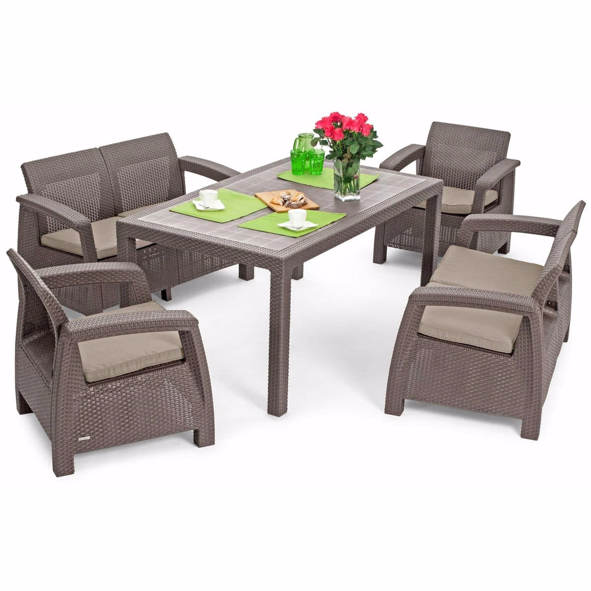 Set mobilier grădină Keter Corfu Fiesta Cappuccino