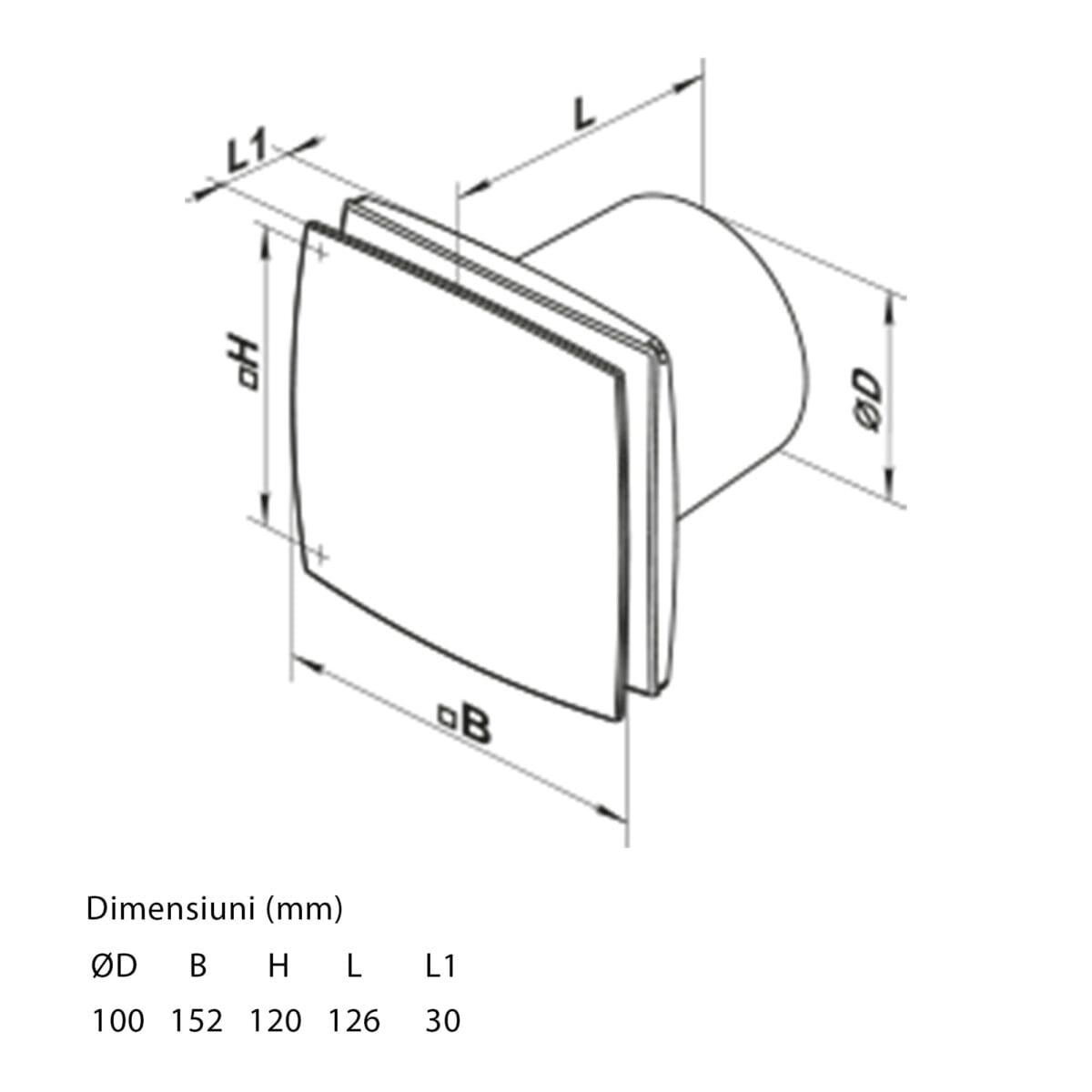 Ventilator Vents D 100mm, 88m3/h, Gri - Eficiență și Calitate