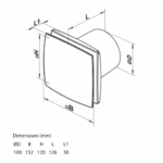 Ventilator Vents D 100mm, 88m3/h, Gri - Eficiență și Calitate