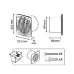 Ventilator Baie Equation D 150mm, 252 m³/h - Aer Curat Rapid