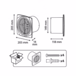 Ventilator Baie Equation D 150mm, 252 m³/h - Aer Curat Rapid