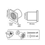 Ventilator Extractie Equation 120mm, 130m³/h - Montaj Perete/Tavan