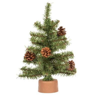 Brad Artificial 30cm Verde, 46 Vârfuri, Conuri Decorative