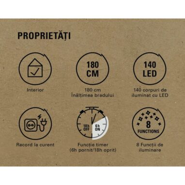 Brad Crăciun Artificial Lafiora Pop Up 180cm Verde