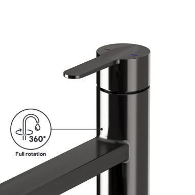 Baterie Bucătărie GOODHOME Phoran, Alama, Titan Lucios