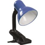 Lampa Birou Clips Clasic Albastru E27 60W - Iluminat Practic