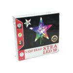 Varf de brad stea 10 LED multicolore, 15.5 cm - Decor Craciun Luminos