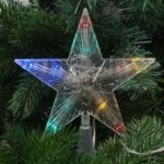 Varf de brad stea 10 LED multicolore, 15.5 cm - Decor Craciun Luminos