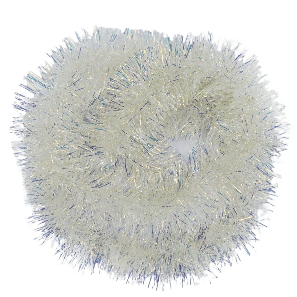 Beteală Brad Argintiu PVC Ø 9 cm, Lungime 2 m - Decoratiune Festiva