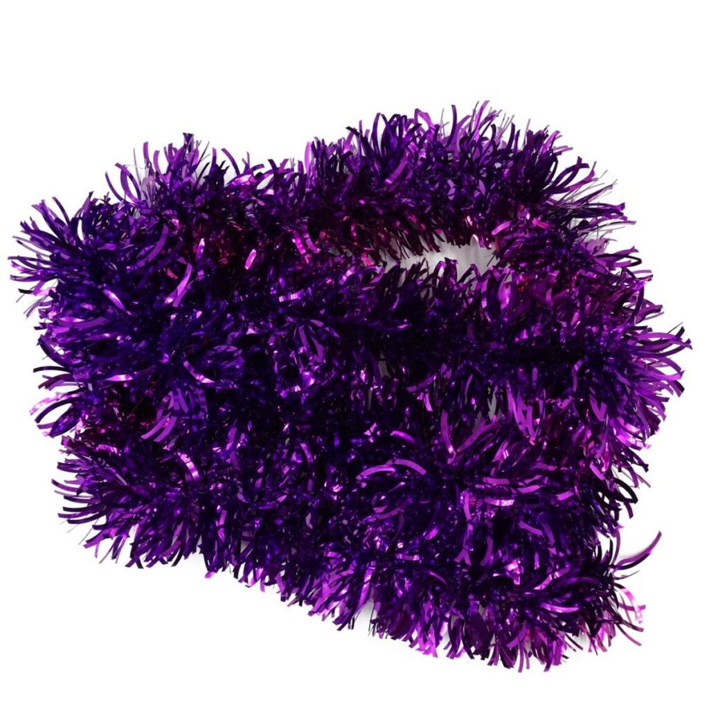 Beteală Brad Mov Ondulată, PVC, Ø 10 cm, 2 m