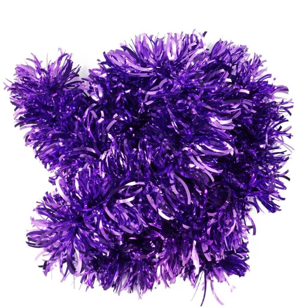 Beteala Brad Ondulata Violet PVC Ø 10cm, Lungime 2m - Decoratiune Craciun