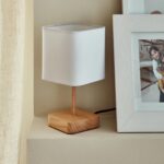 Veioza Akora Lemn 23 cm E14 - Lumina Calda, Design Elegant