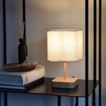 Veioza Akora Lemn 23 cm E14 - Lumina Calda, Design Elegant