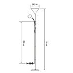 Lampadar Basic Argintiu, 2 Becuri E27/E14, 177cm - Stil și Funcționalitate