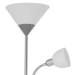 Lampadar Basic Argintiu, 2 Becuri E27/E14, 177cm - Stil și Funcționalitate