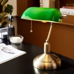Lampa birou Anita Verde, 1xE27, H 36cm - Stil Modern