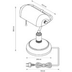 Lampa birou Anita Verde, 1xE27, H 36cm - Stil Modern