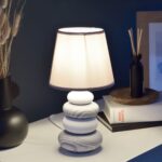 Veioza Navala Gri E14 - Lampa Eleganta H 31cm